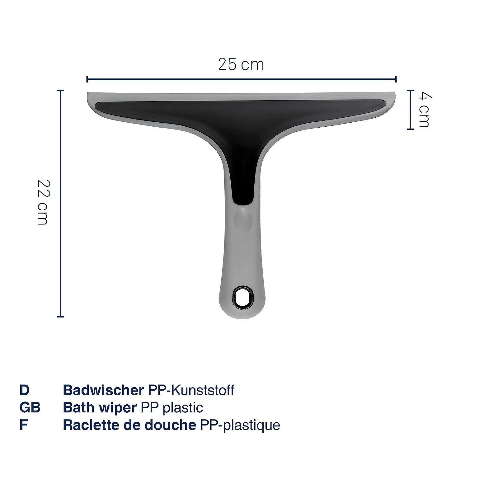 Duschabzieher „Tess“ – Badwischer mit Gummilippe & Aufhängeöse